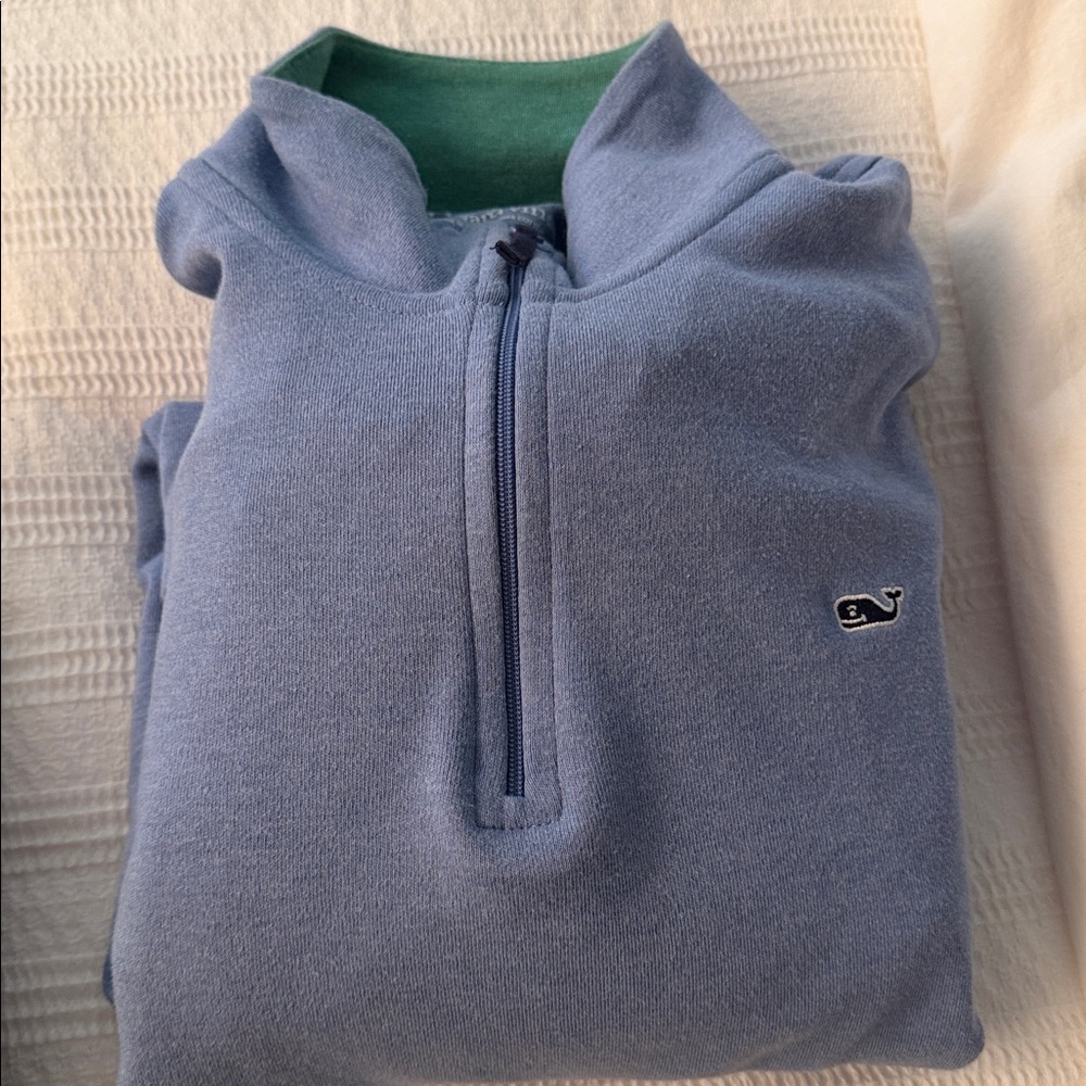 Vineyard Vines Light Blue Zip-Up Sweater